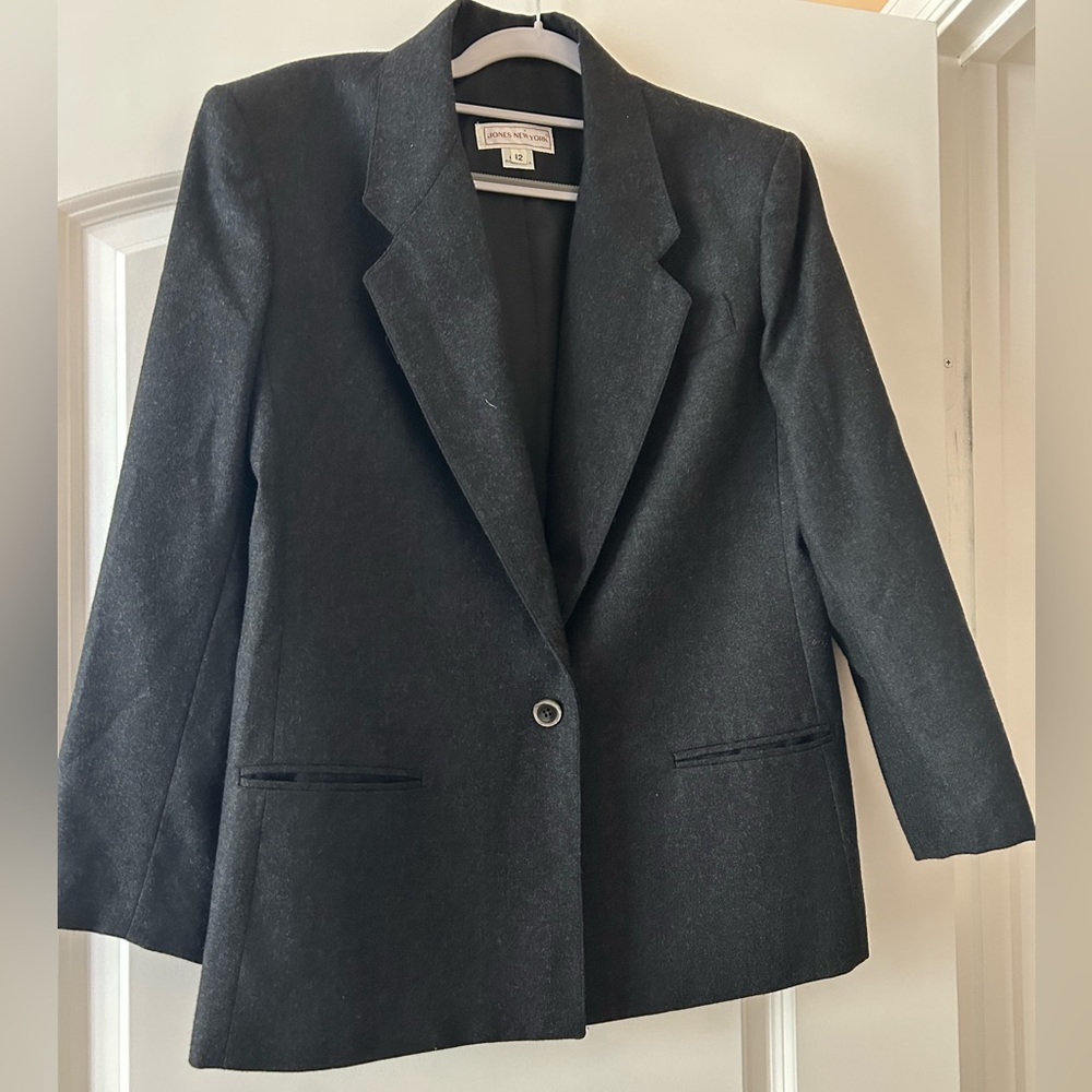 Jones New York Charcoal Wool Blazer Jacket NWOT